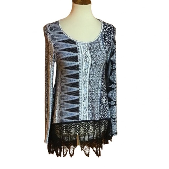 Vintage Havana boho lace trimmed top - Picture 1 of 9
